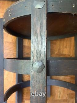 VTG MISSION OAK ARTS & CRAFTS TABOURET TABLE ROUND BENT WOOD Plant Stand Stool