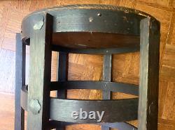 VTG MISSION OAK ARTS & CRAFTS TABOURET TABLE ROUND BENT WOOD Plant Stand Stool