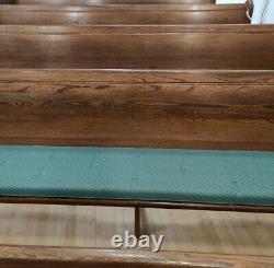 Vintage 10 Solid Oak Mission Style Church Pew With padding Livingston Montana