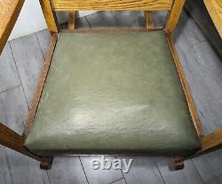 Vintage Antique Mission Arts & Crafts Solid Oak Wood Low Seat Rocking Chair