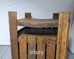 Vintage Antique Mission Arts and Crafts Rustic Oak Wood Plant Box Waste Basket