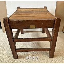 Vintage Antique Mission Oak Style Knaus Mfg Co. Slatted Footstool