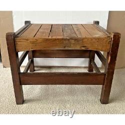 Vintage Antique Mission Oak Style Knaus Mfg Co. Slatted Footstool