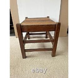 Vintage Antique Mission Oak Style Knaus Mfg Co. Slatted Footstool