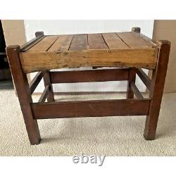 Vintage Antique Mission Oak Style Knaus Mfg Co. Slatted Footstool