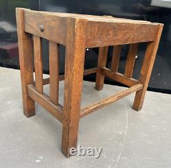 Vintage Antique Mission Oak Style Slatted Footstool
