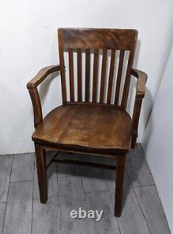 Vintage/Antique Solid Oak Wood Mission Bankers Library Office Chair Armchair