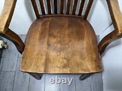 Vintage/Antique Solid Oak Wood Mission Bankers Library Office Chair Armchair