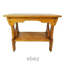 Vintage Arts And Crafts End Table Accent Hall Display Mission Oak Wood Primitive