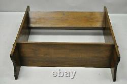 Vintage Arts & Crafts Mission Oak Wood Style D Handle Open Bookstand Bookshelf