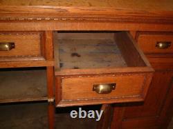 Vintage Bar Tiger Oak Mission Buffet Cabinet, Brass Hardware 52X43H X25 Gorgeous
