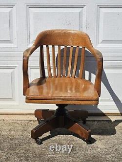 Vintage Boling Banker Swivel Rolling Office Arm Chair