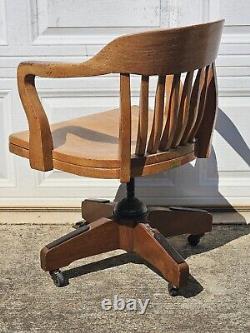 Vintage Boling Banker Swivel Rolling Office Arm Chair