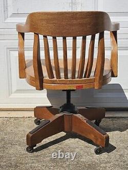 Vintage Boling Banker Swivel Rolling Office Arm Chair