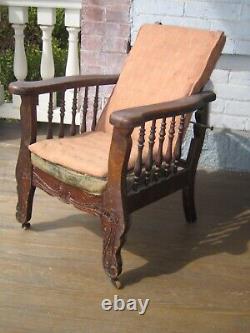 Vintage Child's Upholstered Oak Mission Chair unusual