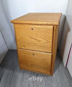 Vintage Heavy Duty Industrial Mission Oak Wood Filing File Cabinet 2-Drawer T32A