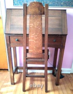 Vintage Limbert Mission Oak Slant Front Desk and Chair Great Condition