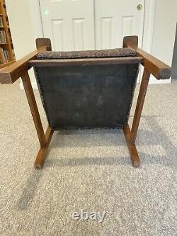 Vintage Mission Arts & Crafts Oak Slat Back Armchair Great Patina + Very Solid