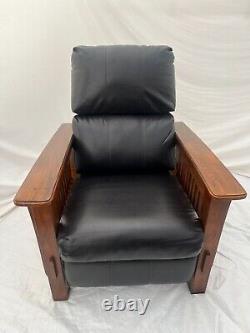 Vintage Mission Arts and Crafts Recliner Chair Prairie Spindle sides Solid Oak