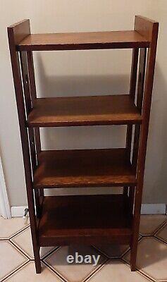 Vintage Mission Oak/ Arts & Crafts Antique 4 Tier Bookcase-Etagere 41 H