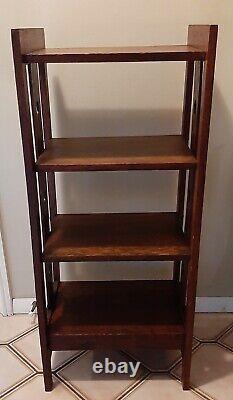 Vintage Mission Oak/ Arts & Crafts Antique 4 Tier Bookcase-Etagere 41 H