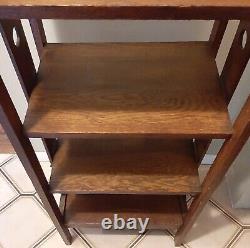 Vintage Mission Oak/ Arts & Crafts Antique 4 Tier Bookcase-Etagere 41 H