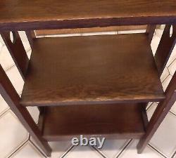 Vintage Mission Oak/ Arts & Crafts Antique 4 Tier Bookcase-Etagere 41 H