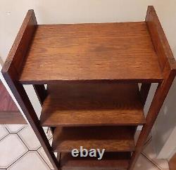 Vintage Mission Oak/ Arts & Crafts Antique 4 Tier Bookcase-Etagere 41 H