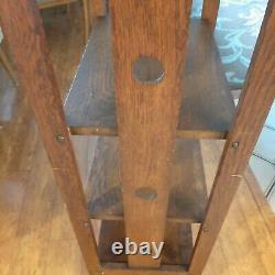 Vintage Mission Oak/ Arts & Crafts Antique 4 Tier Bookcase-Etagere 41 H