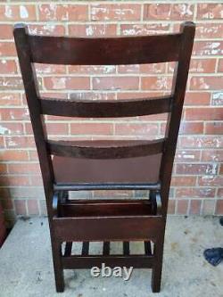 Vintage Mission Oak Style School Desk Chair Oak Storage Under And In Back