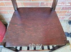 Vintage Mission Oak Style School Desk Chair Oak Storage Under And In Back