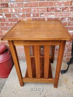 Vintage Mission Oak Table End Table Accent Plant Fern Stand