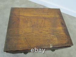 Vintage Mission Oak Wood Filing Cabinet of 2 Card Index Drawers Antique Library