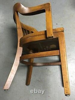 Vintage Mission Solid Oak Wood Banker/Office Arm Chair Antique Gunlocke STYLE B
