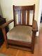 Vintage Mission Solid Tiger Oak Arts & Crafts Stickley Stuffed Comfy Chair