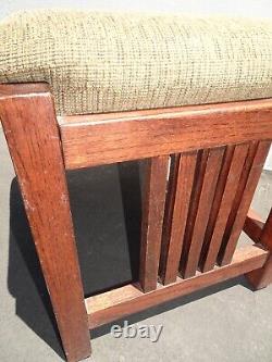 Vintage Mission Style Oak Stool Bench French Country