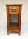 Vintage Oak Mission Arts and Crafts Style One Drawer Stand 1980s