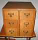 Vintage Oak Wood 6 Drawer Index Card File Dovetail Library Cabinet Furniture