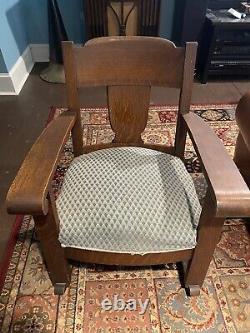 Vintage Quartersawn Oak Rocker Rocking Chair