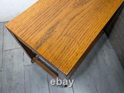 Vintage Solid Mission Oak Wood Mid Century Danish Modern Rolling Table B