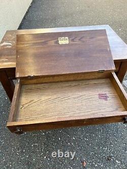 Vintage Solid Wood Arts & Crafts Cadillac Desk-Table