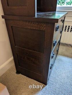 Vintage Stickley Mission Collection Bookshelf withLateral File Drawers