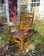 Vintage Stickley Mission Collection Harvey Ellis oak rocking chair with leather