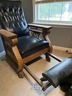Vintage mission leather recliner